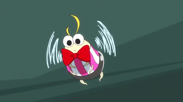 No matter what he transforms into, he's always got that bow-tie, so he always looks ridiculous.